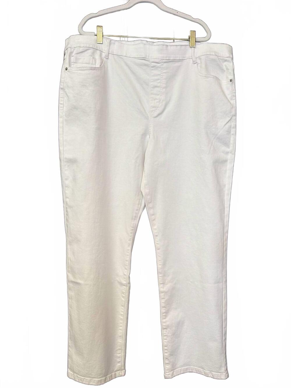 NEW TRIBAL women's sophia straight pull on pants in white